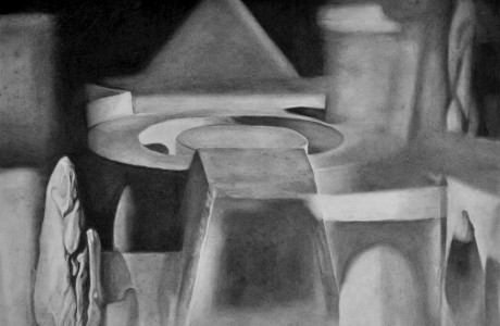 Untitled (2020), Charcoal on paper, 85.5 x 109 cm
